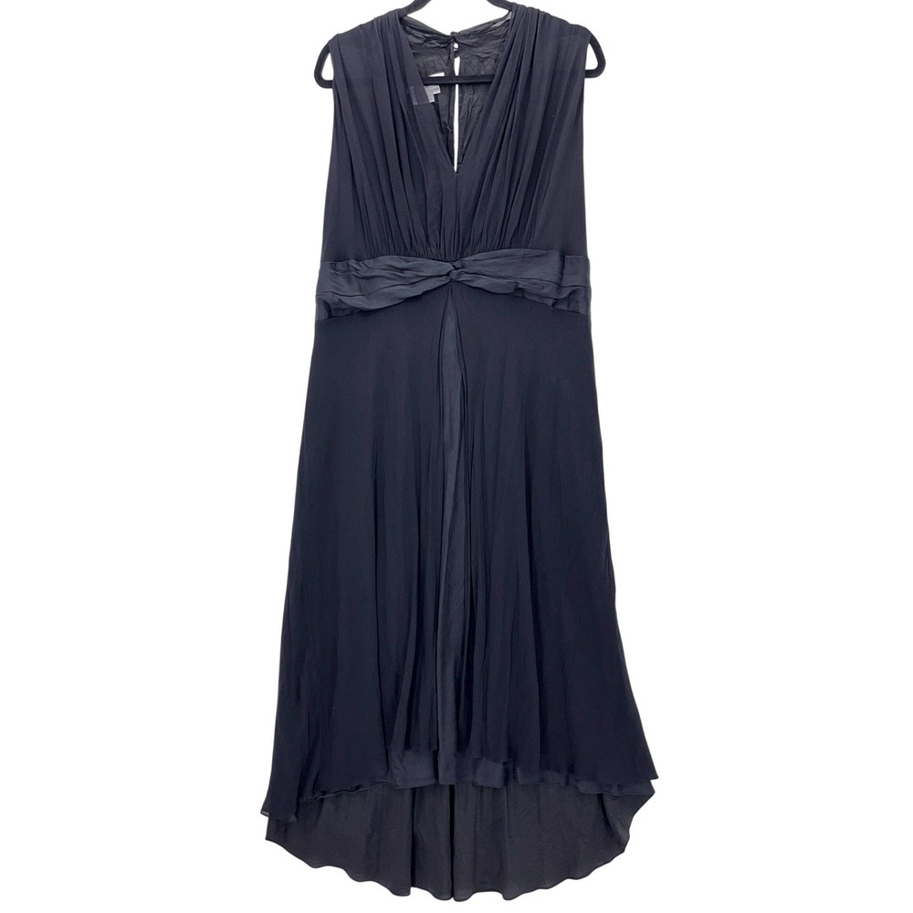 Maggy London Black Silk High Low Dress 20W Plus Curvy